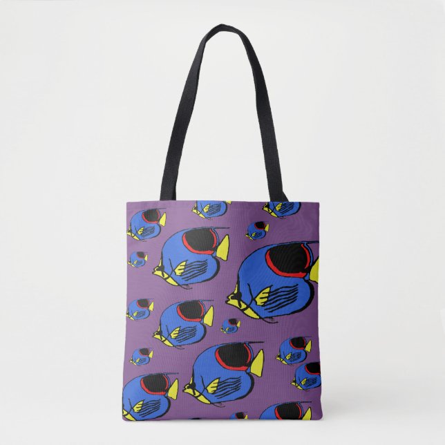Blue, Yellow & Red Sunfish Tote Bag (Front)