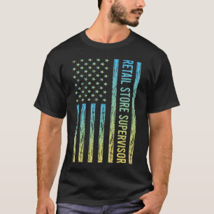 Blue Yellow Retail Store Supervisor T-Shirt