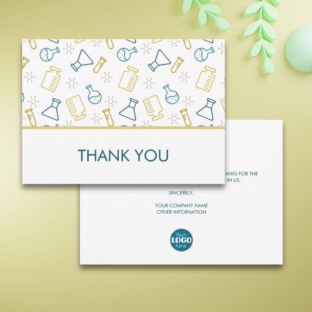 Blue Yellow Science Business Logo Thank You Card (Creator Uploaded)