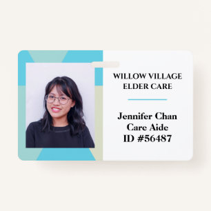 Blue Yellow Staff Employee Name Photo ID ID Badge