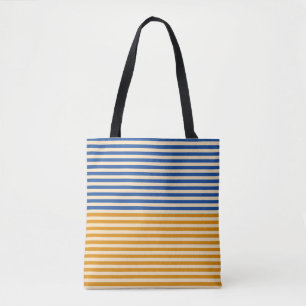 Blue Yellow Stripe Tote Bag
