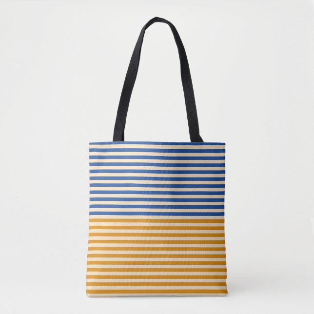 Blue Yellow Stripe  Tote Bag (Front)