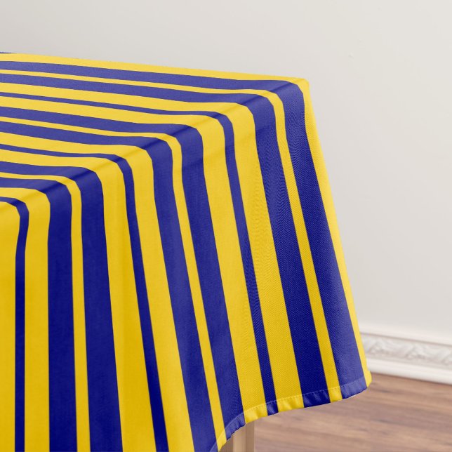 Blue Yellow Stylish Stripes Pattern Design  Tablecloth (Creator Uploaded)