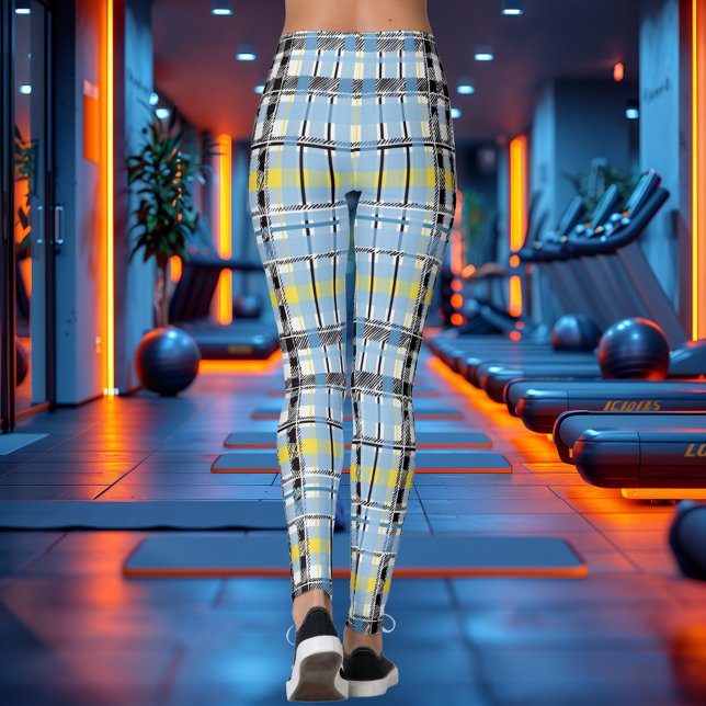 Blue Yellow Tartan Fitness Leggings (Creator Uploaded)