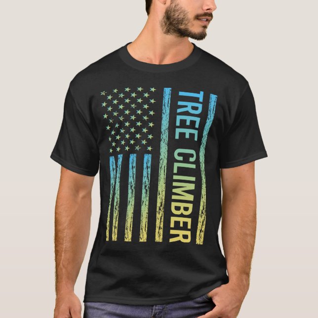 Blue Yellow Tree Climber T-Shirt (Front)