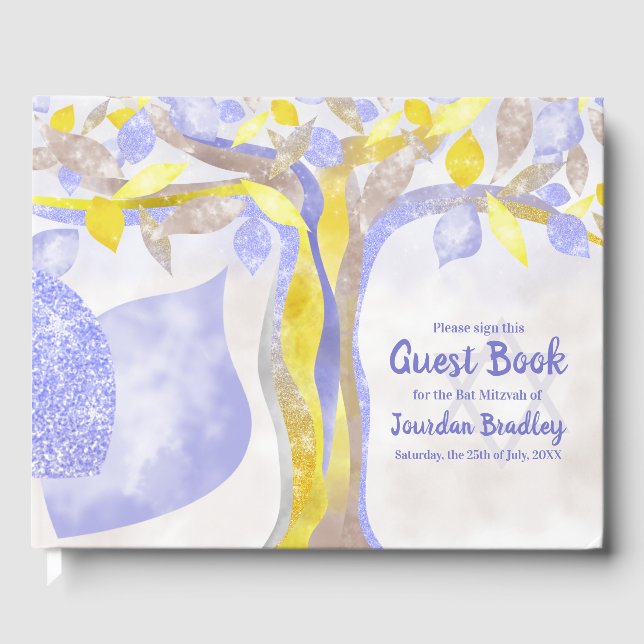 Blue & Yellow Tree of Life Guest Book (Front)