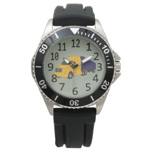 Blue Yellow Truck Tractor Trailer Custom Watches