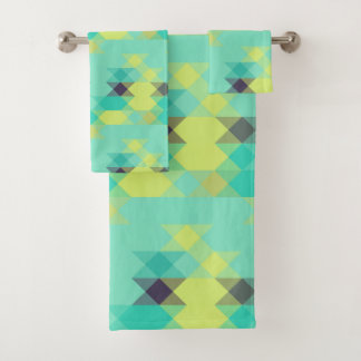 blue yellow turquoise yellow and aqua bath towel set
