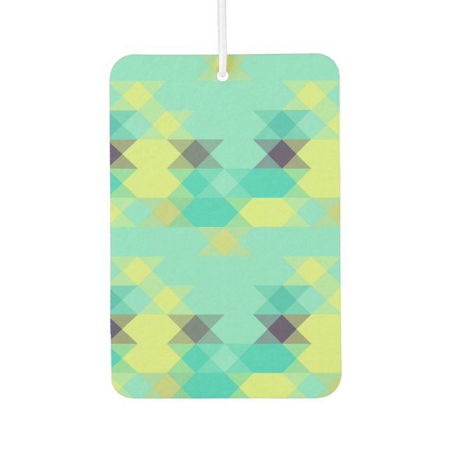 blue yellow turquoise yellow and aqua  car air freshener (Front)