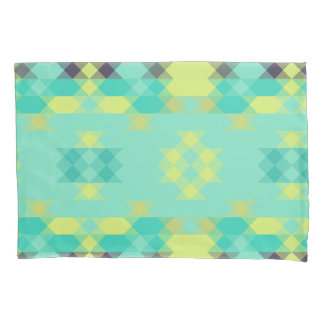 blue yellow turquoise yellow and aqua pillowcase