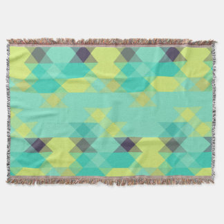 blue yellow turquoise yellow and aqua throw blanket