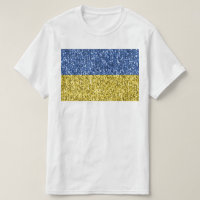 Blue yellow Ukraine flag glitter faux sparkles