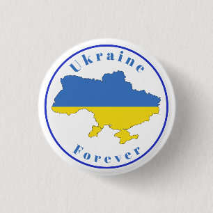 Blue Yellow Ukraine Forever 3 Cm Round Badge