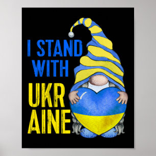 Blue Yellow Ukraine Garden Gnome Ukrainian Flag Te Poster