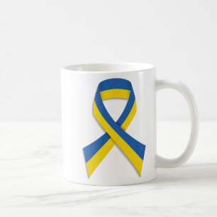 BLUE & YELLOW UKRANIAN RIBBON COFFEE MUG