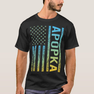Blue Yellow USA Flag - Apopka T-Shirt