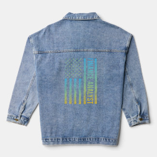 Blue Yellow USA Flag - Finance Analyst Denim Jacket