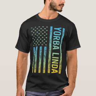Blue Yellow USA Flag - Yorba Linda T-Shirt