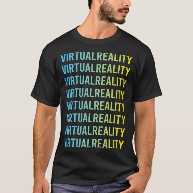 Blue Yellow Virtual Reality VR T-Shirt (Front)