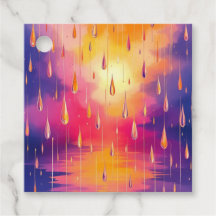 Blue Yellow Watercolor Raindrops Colourful