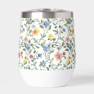 Blue Yellow Watercolor Wildflower 