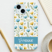 Blue Yellow Watercolor Wildflower Name