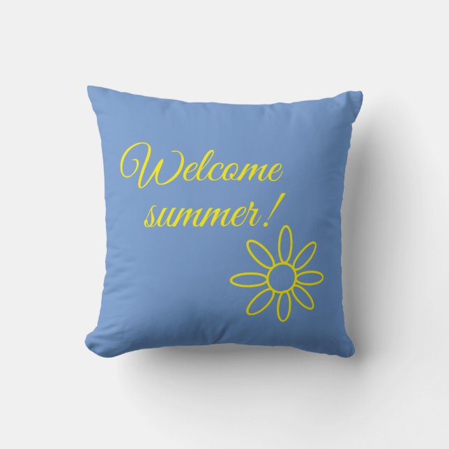 Blue & yellow, Welcome summer!  Cushion (Front)