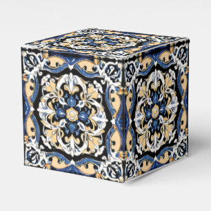 Blue Yellow White Black Azuleju Spanish Moroccan Favour Box