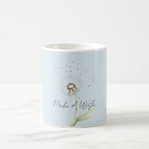 Blue Yellow White Dandelion Flower Wish Coffee Mug