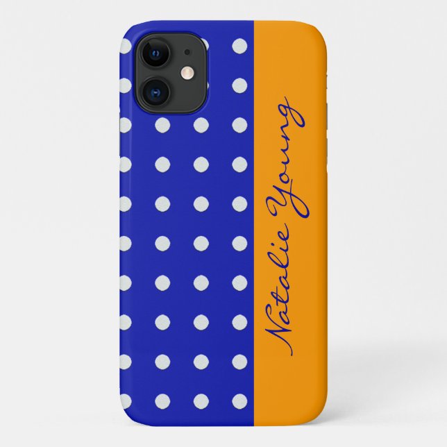 blue yellow white dots personalised Case-Mate iPhone case (Back)