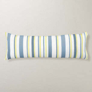 Blue Yellow White Watercolor Stripes Body Cushion
