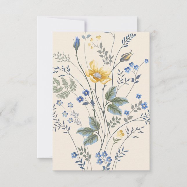 Blue & Yellow Wildflowers Response Card (Front)