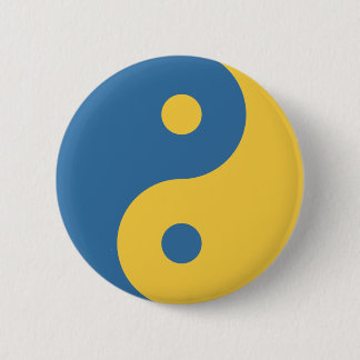 Blue & Yellow Yin and Yang Symbol Design Python 6 Cm Round Badge