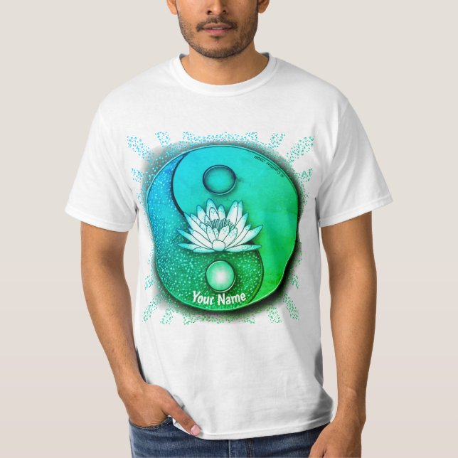 Blue Yin Yang Lotus t-shirt (Front)