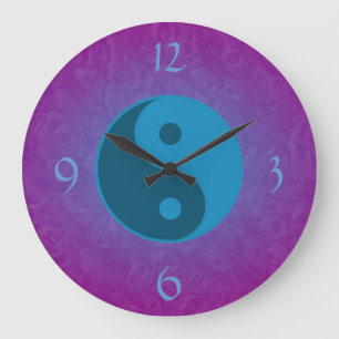 Blue Yin Yang Spiritual Large Clock