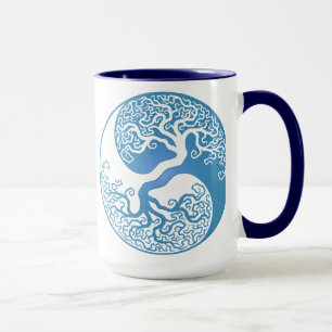 Blue Yin Yang Tree Mug