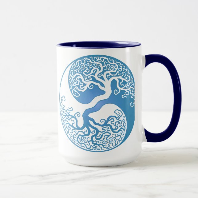 Blue Yin Yang Tree Mug (Right)