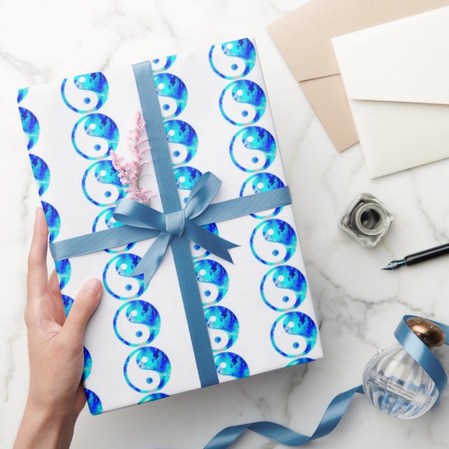 Blue Yin Yang Wrapping Paper (Gifting)