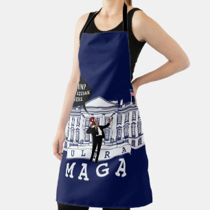Blue YO TRUMP Come Back Ultra MAGA Whitehouse Apron