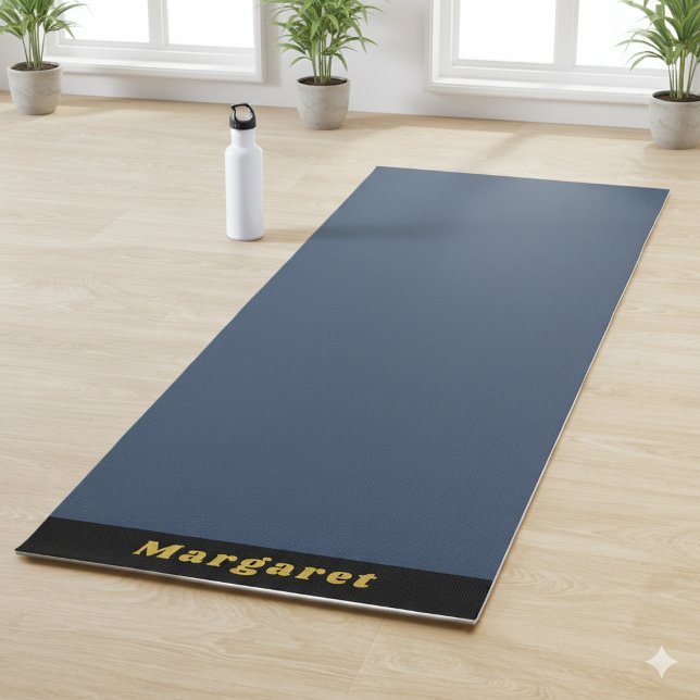 Blue Yoga Modern Mat with Your Name in Style (Blue Yoga Modern Mat with Your Name in Style)