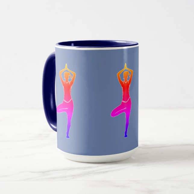 Blue Yoga  Mug (Front Left)
