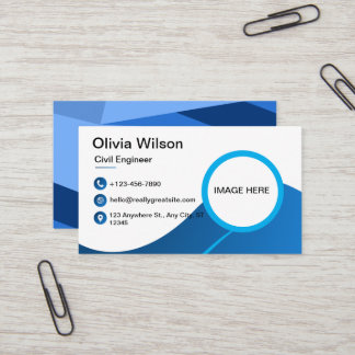 Blue Zazzle Business Card - Customisable Design