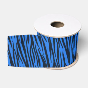 Blue Zebra Animal Print Ribbon Grosgrain Ribbon