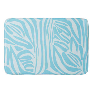 Blue Zebra Pattern Bath Mat