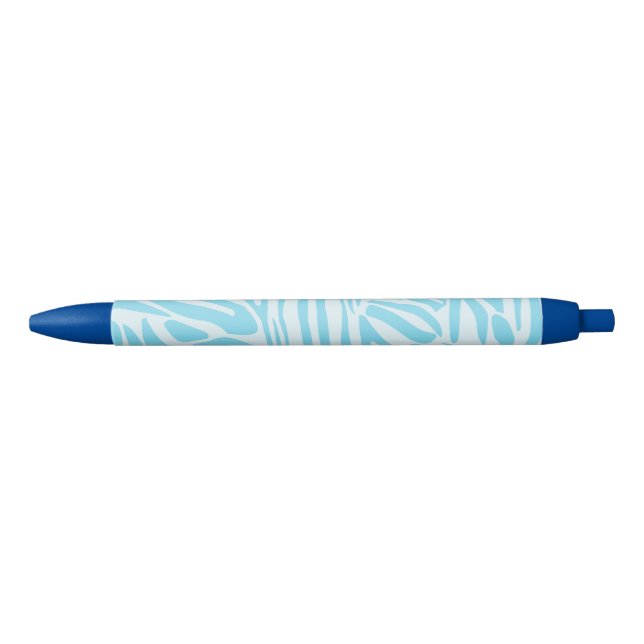 Blue Zebra Pattern Black Ink Pen (Front)