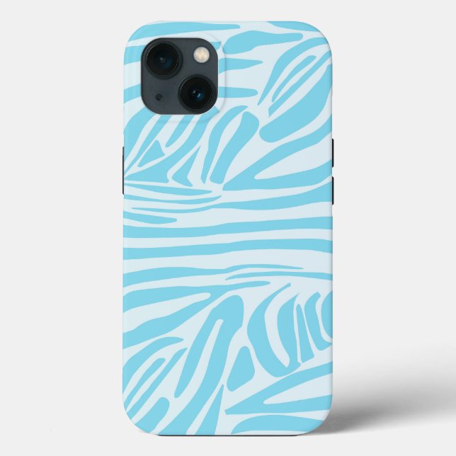 Blue Zebra Pattern Case-Mate iPhone Case (Back)