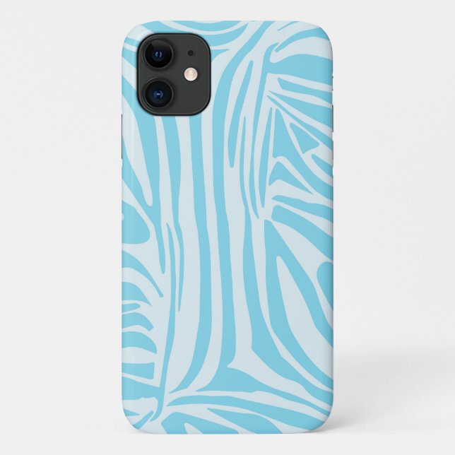 Blue Zebra Pattern Case-Mate iPhone Case (Back)