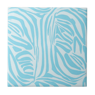 Blue Zebra Pattern Ceramic Tile