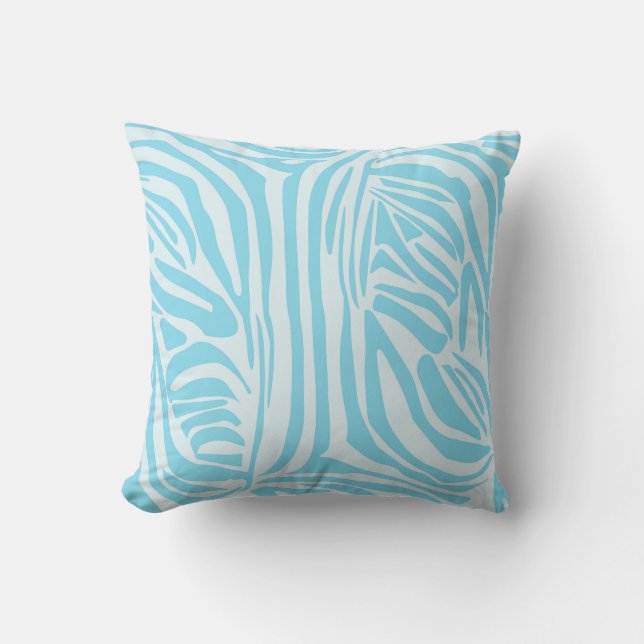Blue Zebra Pattern Cushion (Front)
