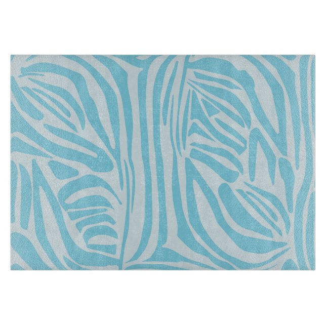 Blue Zebra Pattern Cutting Board (Front)